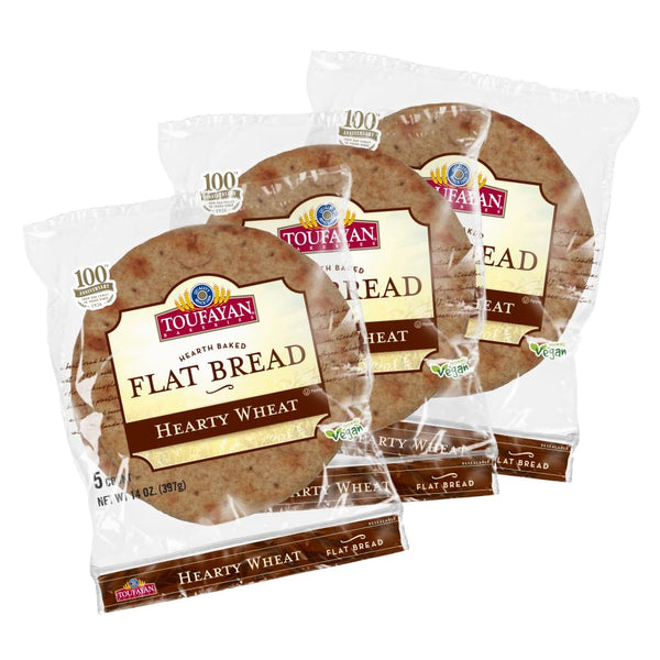 Toufayan Wheat Flatbread Soft, Versatile Flatbread for Wraps, Sandwiches & Pizzas |