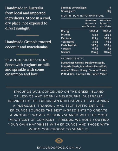 Epicuros MACADAMIA GRANOLA