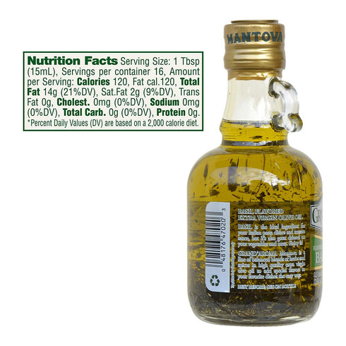 8.5 Oz (Pack 3) Grand'aroma Basil Extra Virgin Olive Oil, Bottles