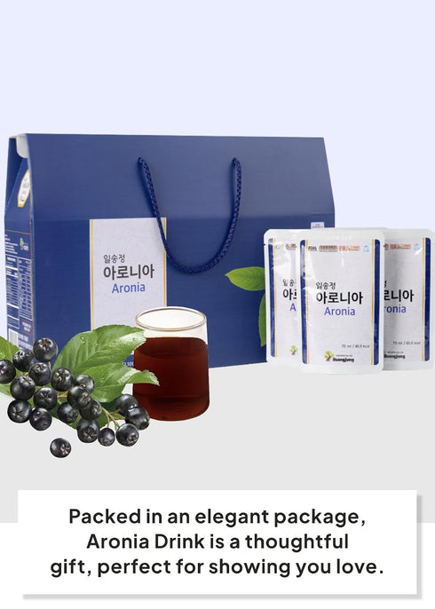 100% 2.37 OZ (70ml) 30 Pack, Korean Food ILSONGJUNG Pure Aronia Juice No Added Sugar, Antioxidant-Rich Superfruit