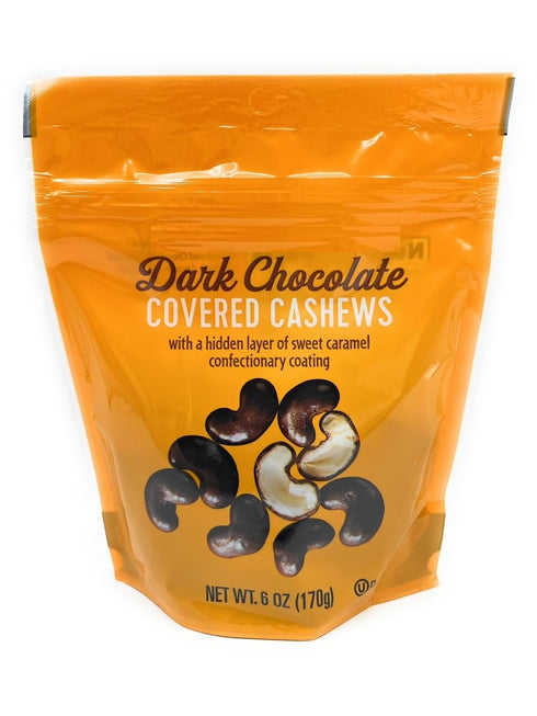 Generic Dark Chocolate Covered Cashews with a Hidden Layer of Sweet Caramel Confectionary