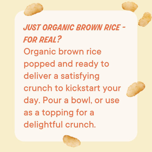3-Pack, The Real Cereal Company, Organic Brown Rice Crisps Cereal Zero Sugar, Gluten Free, Non-GMO, Made in California