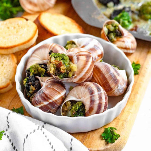 72 1.76 lbs (800 Escargots - Pieces of Organic Helix Burgundy Snails - "Land Lobster" Grams)