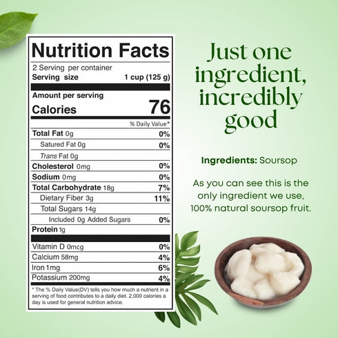 100% 8,82 Oz Pack 1) Formal Food - Soursop (Graviola - Guanabana) Fruit Natural And Real - No added Sugar - (Soursop