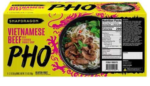 Generic 9 24.1 oz Vietnamese Pho Beef Noodle Soup, Gluten Free, Bowls with Chili Oil