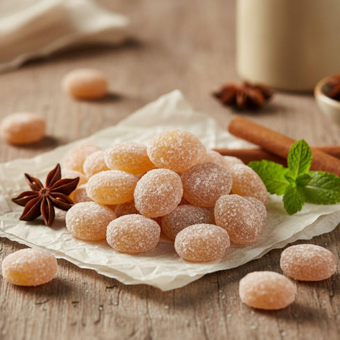 3 SweetGourmet Natural Sanded Ginger Drops, Old-Fashioned Hard Candy, Bold Spicy Flavor, Sugar-Coated, Pound Bulk Bag