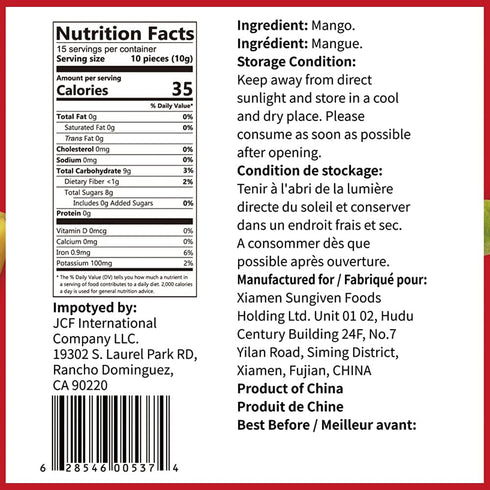10 Pack Pack, 0.35 ONETANG Freeze-Dried Fruit Mango Chips, Single-Serve Non GMO, Kosher, No Add Sugar, Gluten free