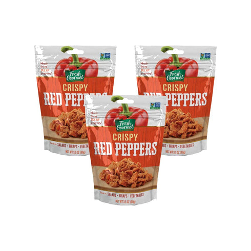 Fresh Gourmet Crispy Red Peppers Crunchy Snack and Salad Topper 3.5 Ounce