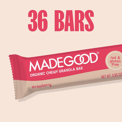 (36 Count, 0.85oz MadeGood Strawberry Granola Bars Each) Contain Nutrients from Vegetables, Gluten Free