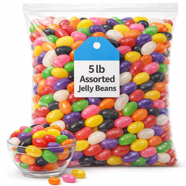Triplenet Pricing Classic Jelly Beans Bulk Candy Over 5 LB Assorted Fruity Flavors, Chewy