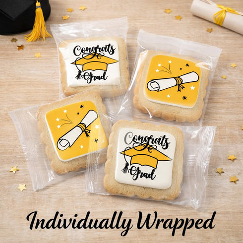 12 2026 Pack 12 Graduation Cookies Gift Basket Box | Individually Wrapped | Congratulations Congrats Grad for Women Men