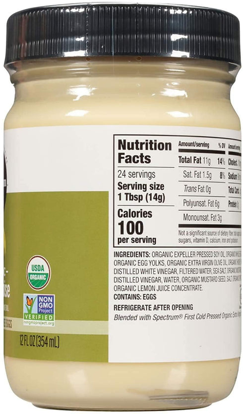 Org6 Spectrum Naturals Mayonnaise Olive Oil