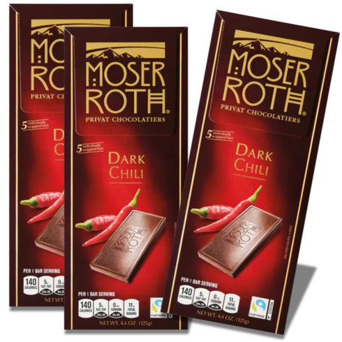 Generic Dark Chili Chocolate Bars 3 Pack (15 Mini Bars Total) Premium Dark