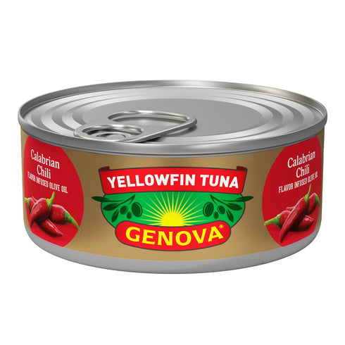 4 Pack, 5 oz. (Pack 4) Genova Wild Caught Premium Yellowfin Tuna, Flavor Variety Can