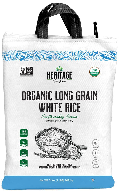 Earth's Promise Heritage Gardens Organic Long Grain White Rice 32 oz (2 lb) Extra