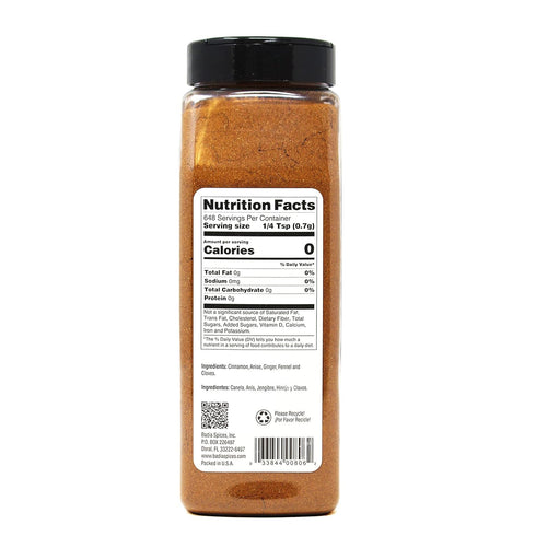 16 oz Badia Five Spice Asian Seasoning Sweet Aromatic Flavor, Asian Fusion Blend of Anise, Cloves, Cinnamon, Fennel