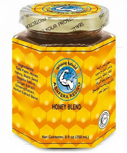 Generic 8Oz Resivo Ashfera Energy Support Men Date Paste Sidr Honey with Pecan Nuts, Ginger Extract Black Seed