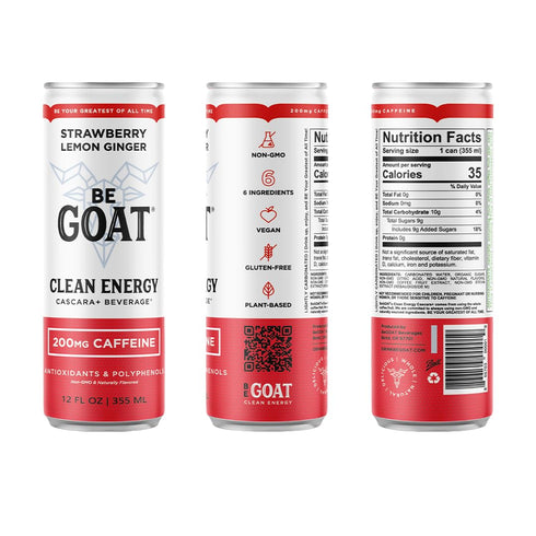 Pack 6 200mg 12 oz (Pack 12) BeGOAT Clean Energy | OG Variety | Ingredients, Plant-Based, Non-GMO, Vegan | Natural