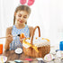 Qirvaten 50Packs Set,Blank Empty Easter Eggs & Decorative Gold Cord & Stickers White Plastic Egg,Fillable Empty DIY