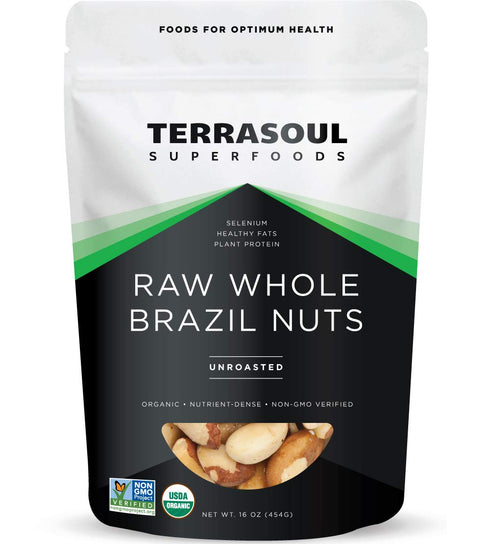 Terrasoul Superfoods Organic Brazil Nuts, 1 Lb - Raw | Unsalted |