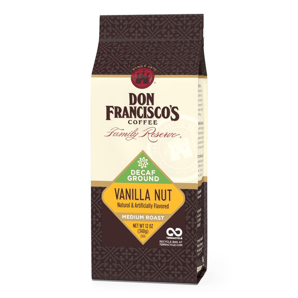 Don Francisco's Decaf Vanilla Nut Ground Coffee, Medium Roast 100% Arabica, Flavored