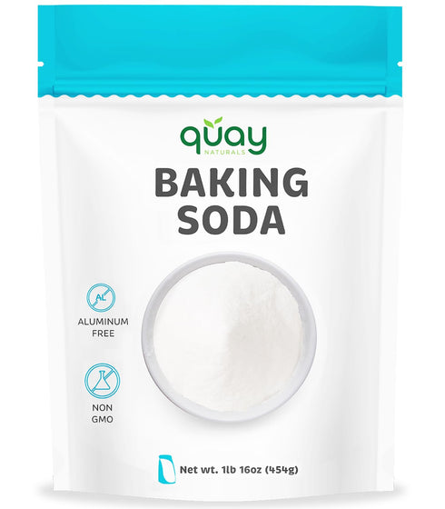 Quay Naturals Pure Baking Soda 1lb - Aluminum-Free, Food-Grade, Multi-Purpose - For