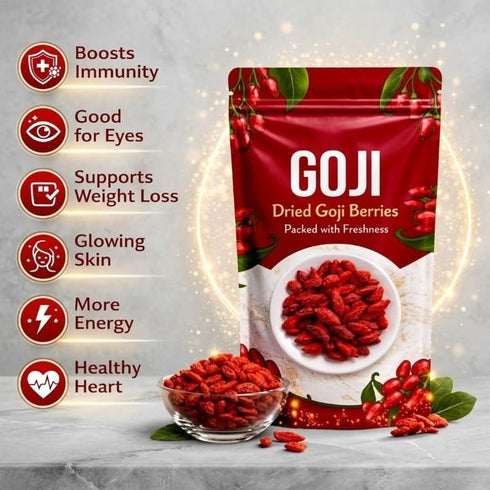 Generic 200 Immunity Dried Goji Berries GM,Gluten free | Booster Goji Berry Toppings for Fruit Salads & More