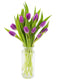 KaBloom Flowers -Valentine's Day Collection - 10 Purple Tulips with vase, Gift