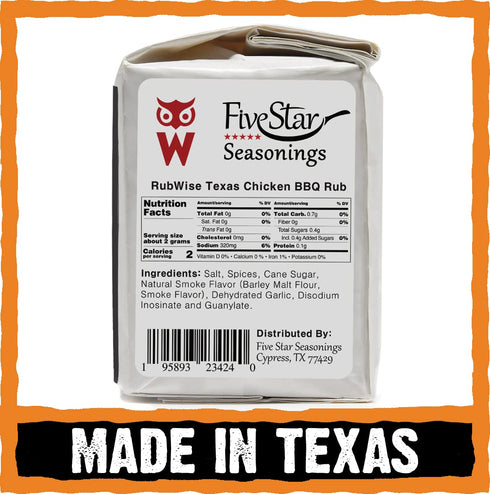 RubWise Texas Style BBQ Chicken Rub (1lb), Premium Texan BBQ Rubs for Smoking and Grilling, Great for Poultry & Meat