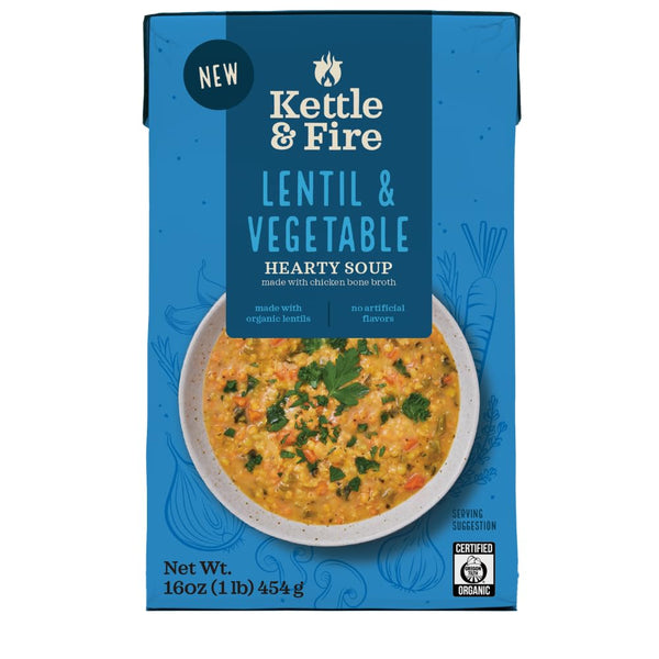 KETTLE & FIRE Organic Lentil & Vegetable Hearty Soup, 16 OZ