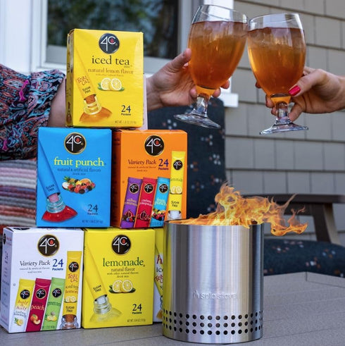 4C Packets, 6 Pack, 24 Count, Powder Drink Mix Iced Tea Variety Singles Stix On the Go, Refreshing Sugar Free Water