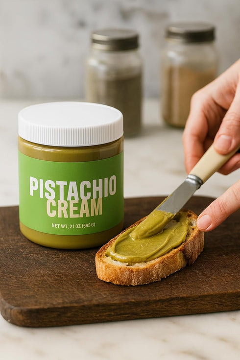 21 oz Premium Pistachio Cream Spread Smooth & Rich Nut Butter Made from Dry-Roasted Pistachios Perfect for Baking