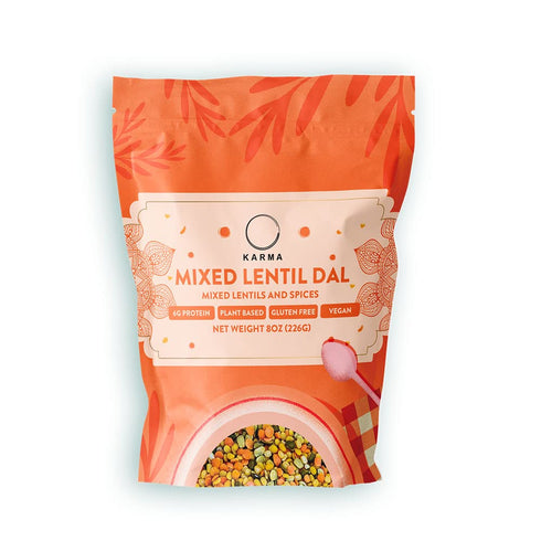 15g 8 oz, 4 Karma Mixed Lentil Dal - Organic Rice & Lentils Blend with Spices for Easy to Cook, Healthy Indian Comfort