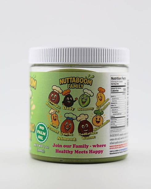 Nuttaboom 8oz Pistachio Cream Spread Natural Nut Butter with Shea Butter & Organic Coconut Oil, No Palm Oil, Healthy