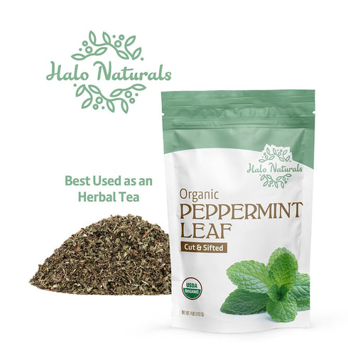 Organic Peppermint Leaf Cut & Sifted, 4 Ounces (Mentha piperita) - USDA Certified, Resealable Pouch