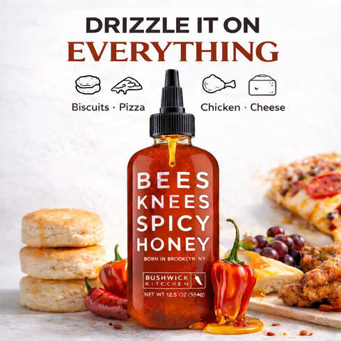 12.5 oz Bees Knees Spicy Honey, Wildflower Hot Honey Infused with Habanero Peppers | Gluten Free, Paleo Friendly |
