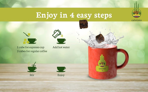Cafetinto Organic Instant Coffee Cubes, 9 Pieces Colombian Coffee & All Natural Panela Coffee Cubes