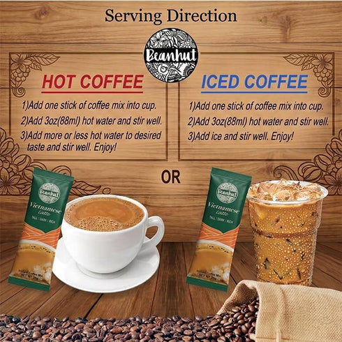 3 1 25g 50 sticks(2.75 lb) Beanhut's Vietnamese Latte, Instant Coffee Mix, in Coffee Mix, x