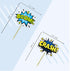 SuperHero Boom Cupcake Toppers 48 Pack, Happy Birthday Cake Decor for Kids Hero Theme Birthday Party Supplies