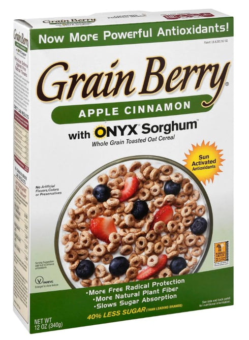 Generic 12 Oz Pack 2 Apple Cinnamon Oats Cereal with ONYX Sorghum byGrainBerry - Breakfast Cereal - Box