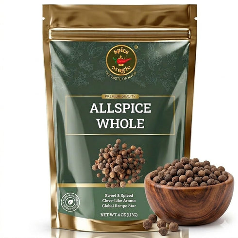 Spice Magic Allspice Whole, 4 oz (113g) - Premium Whole Jamaican Pimento