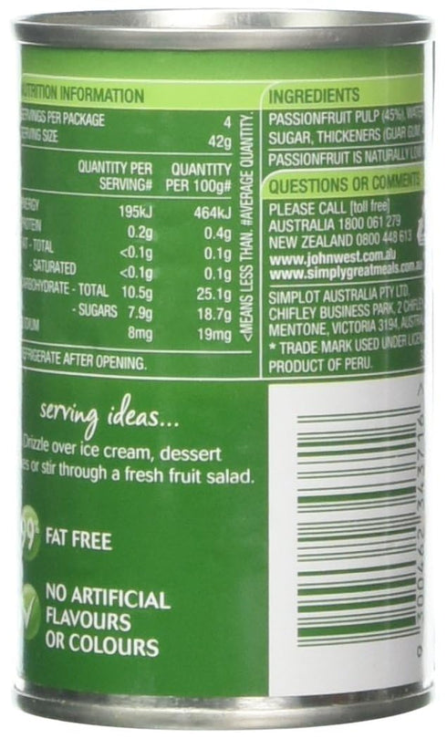 John West 170g Passionfruit Pulp in Syrup