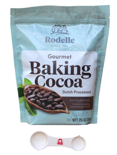 Rodelle Gourmet Baking Cocoa Powder, 25 oz & a Sophley Measuring Spoon