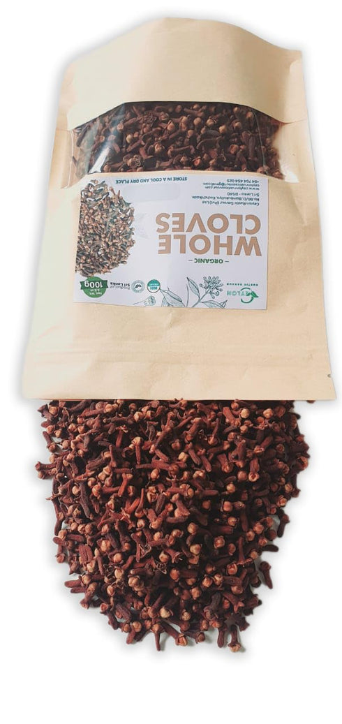 Ceylon Rustic Savour 3.5 oz Organic Whole Cloves USDA Organic Certified Aromatic Clove Spice in Resealable Pouch