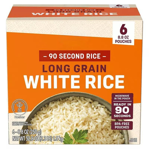 Generic Organic Long Grain Brown Rice, Microwave Pouches, Ready in 90 Seconds, 6