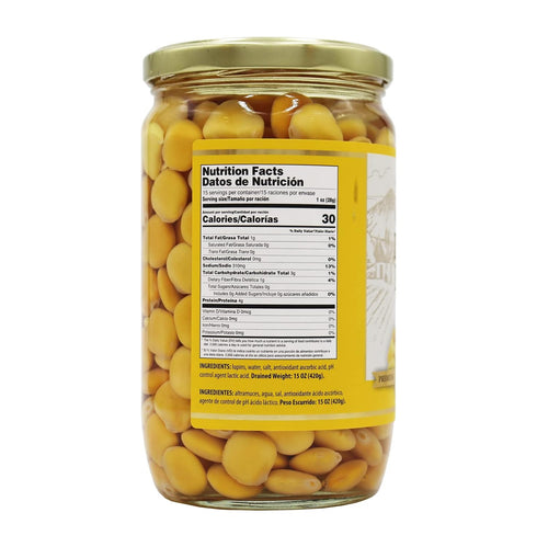 24 oz. (680g) 100% Flora Foods Lupini Beans | Ready to Eat Healthy Snack | Jar | Imported Italian | All Natural | Non