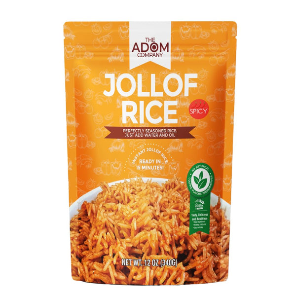 THE ADOM COMPANY Jollof Rice Mix Ready-to-Cook, Authentic Nigerian Flavor, Richly Spiced, Easy 15-Minute Meal,