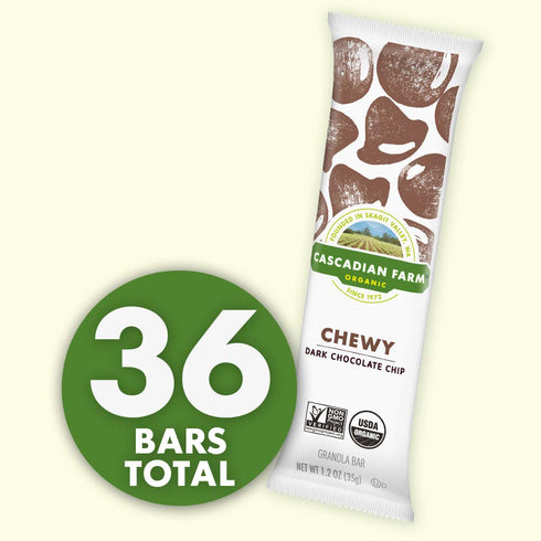 6 7.4 oz Cascadian Farm Organic Chocolate Chip Chewy Granola Bars, Bars