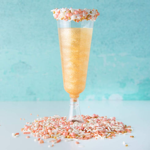 Sweets Indeed Sprinkles - Peach Rose Gold Edible Sprinkle Mix for Cake Decorations, Baking, Ice Cream, Cookies
