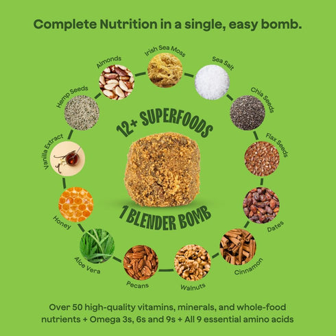 The Bomb Co. Glow Getter Blender Bomb, Superfood Smoothie Supplement, 10 Servings, Gluten Free, High Fiber, Hair & Skin